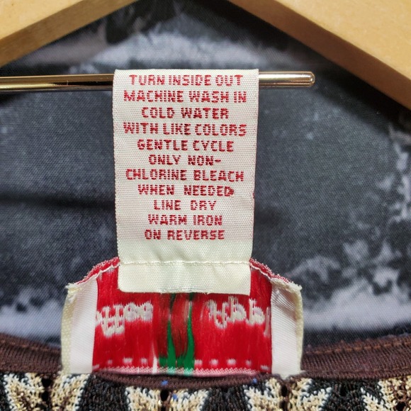 Toffee Apple Tunic Womens Small Brown Blue Tasseled Glitter Boho Peasant Top - Picture 4 of 12